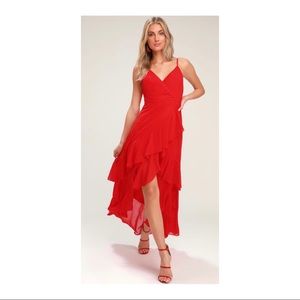 LULUS Right this sway ruffled maxi dress